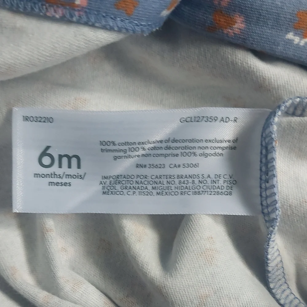 Carter's Blue and Pink‎ Footie One Pieces 6 Months